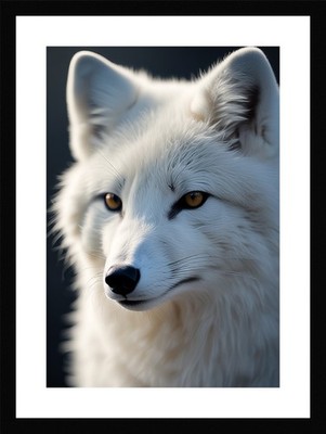 Stimmungsvoller Polarfuchs gerahmtes Wandbild Poster Leinwanddruck Bild