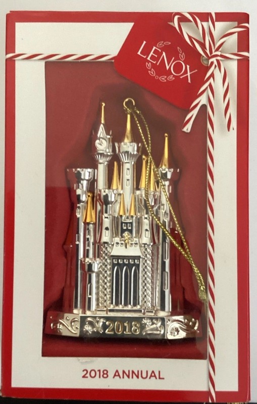 Disney Cinderella Castle By Lenox Silver Gold Tone  Metal  Shiny 2018
