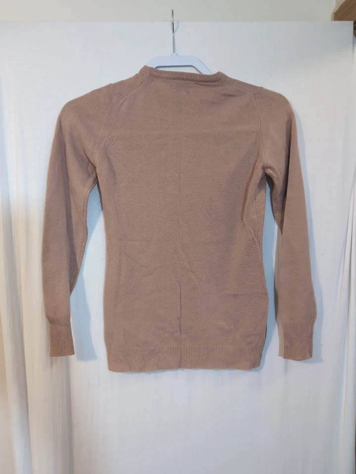 *Искусственно состаренный* винтажный свитер 80-х Jones New York 100% шерсть M тема художественных качелей - Изображение 4 из 4