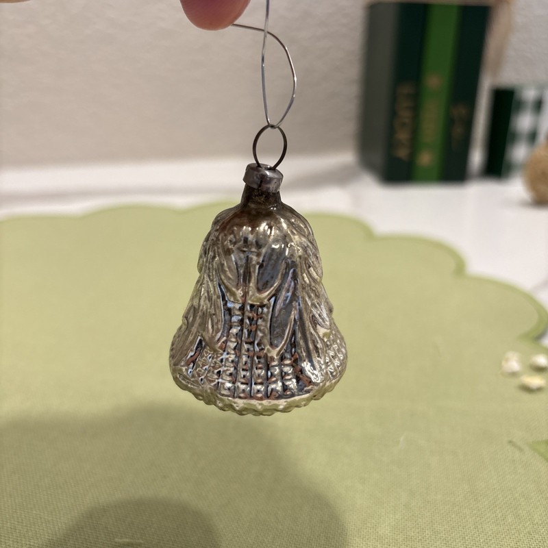 Mercury Glass Walnut Christmas Ornament