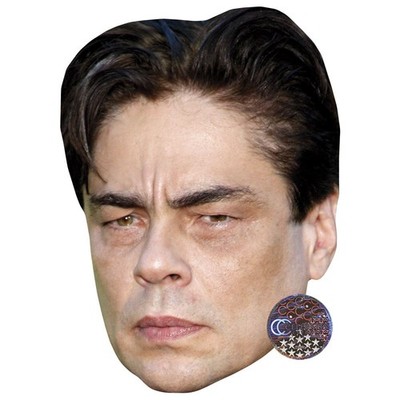 Benicio del Toro Promi Maske, flaches Kartengesicht, Kostüm Maske