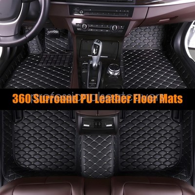 Soillar All Surround Leather Floor Mats Liners Fit For 2017-2025 Cadillac XT5