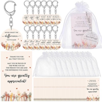 Sureio Volunteer Appreciation Gift Thank You Keychain Bulk with Cards & Bag f...