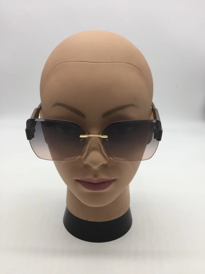 Gafas de sol Fendi para mujer de diseñador doradas/grises 63-16-146 lentes azul claro Foto 2 de 4