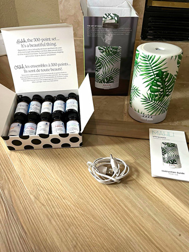 Pursonic Essential Oil Set w/ MAHLI Ultrasonic Ceramic Diffuser MDB-108