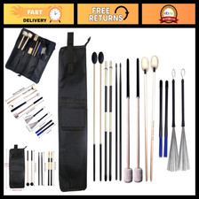 7 Pair Drumsticks Set with Mallets Brushes, Nylon Drum Stick Bag with Hooks