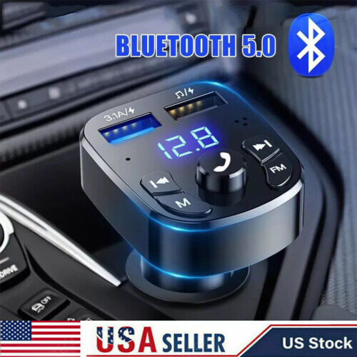 Bluetooth 5.0 Car Wireless FM Transmitter Adapter 2USB PD Charger AUX HandsFree eBay
