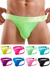 Men's Jockstrap Thong Mesh Bikini Briefs Sexy Gay Underwear G String NEW✔