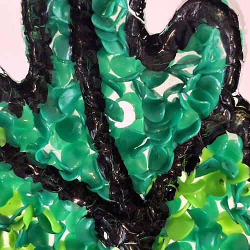 Melted Plastic Popcorn Halloween Pumpkin Retro Decoration Vintage 16x16 inches - Picture 8 of 14