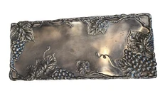 Arthur Court 2002 19" Oblong Serving Tray Vines & Grape Grapevine Footed GUC 
