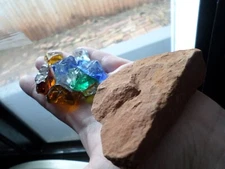 andara crystal - monatomic andara glass plus Sedona rock - 170 grams total - E58