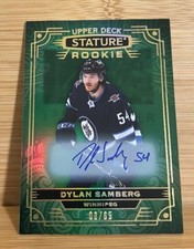 2022-23 Upper Deck Stature Rookies Green /65 Dylan Samberg #159 Rookie Auto RC