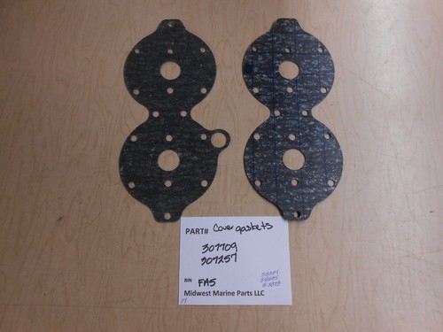 307709 307257 OMC Johnson Evinrude head cover gaskets 318334 318335 NOS FA5 - Foto 1 di 2