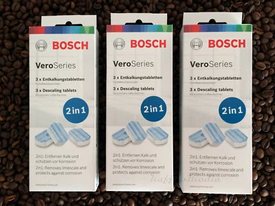 98,61 €/1 kg** 3 x BOSCH 2in1 Entkalkungstabletten TCZ 8002 A/ benvenuto / Vero