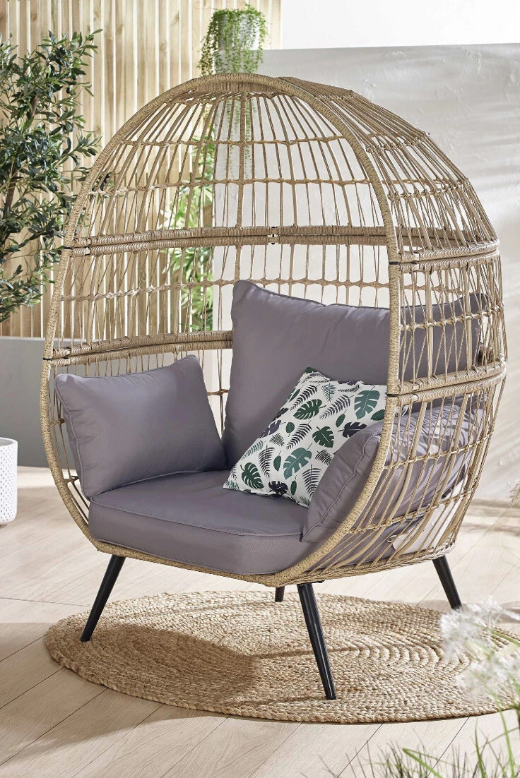 New Upolu Garden Egg Chair With Legs Wicker Effect Lounge Seat eBay