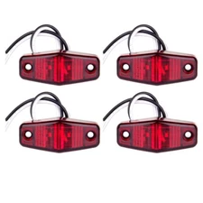 4x Side Marker Universal Surface Mount Clearance LED Light Fits Fender Trailer