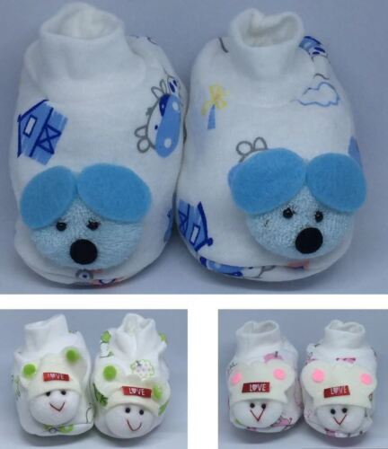 Newborn Baby Boy Girl Cotton Booties Socks Shoes Bag Hospital Gift - Picture 2 of 14