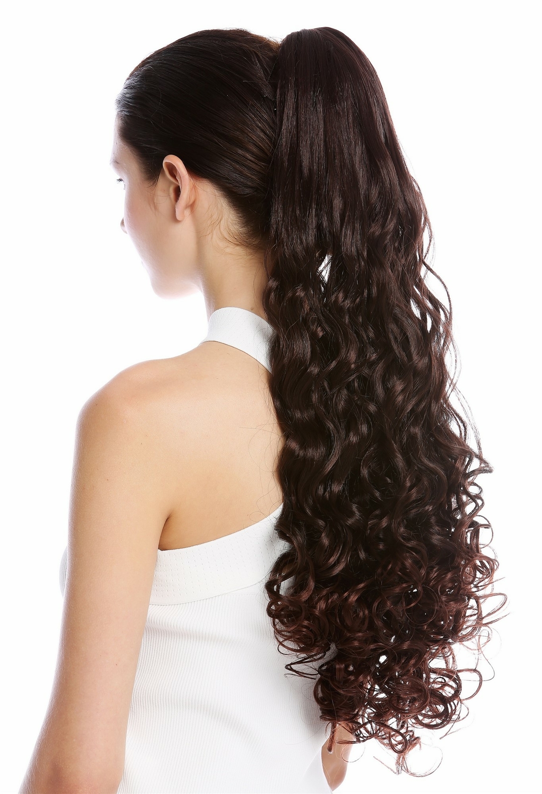 Hairpiece Ponytail Curls Curly Very Long 60 Mahogany Brown N440-V