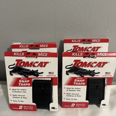 Lot Off 4 Tomcat Mouse Size Snap Traps Pack Made In USA