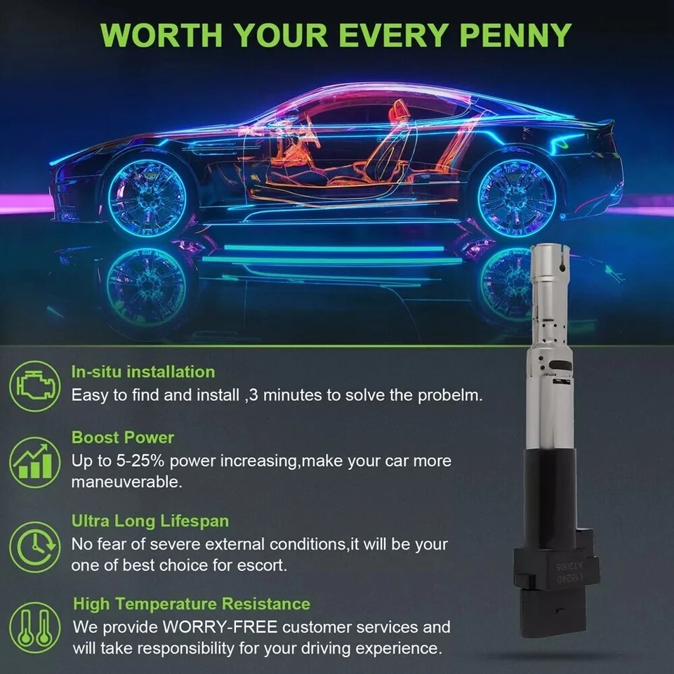 6 para Volkswagen Jetta 2002 2003 2004 2,8 L V6 DOHC bobina de encendido y bujía Foto 4 de 4
