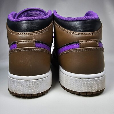 Nike Air Jordan 1 Mid GS Shoes Mocha Brown / Purple DQ8423-215