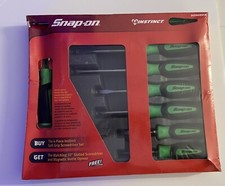 Snap-on Sgdx60bgsb 7pc Green Soft Grip Screwdriver Set Bottle Opener Very Rare