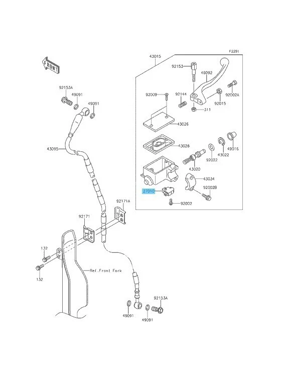 KAWASAKI KLX450R 2012-2015 2018-2019 Genuine Brake Switch 27010-0025 OEM - Image 3 of 3