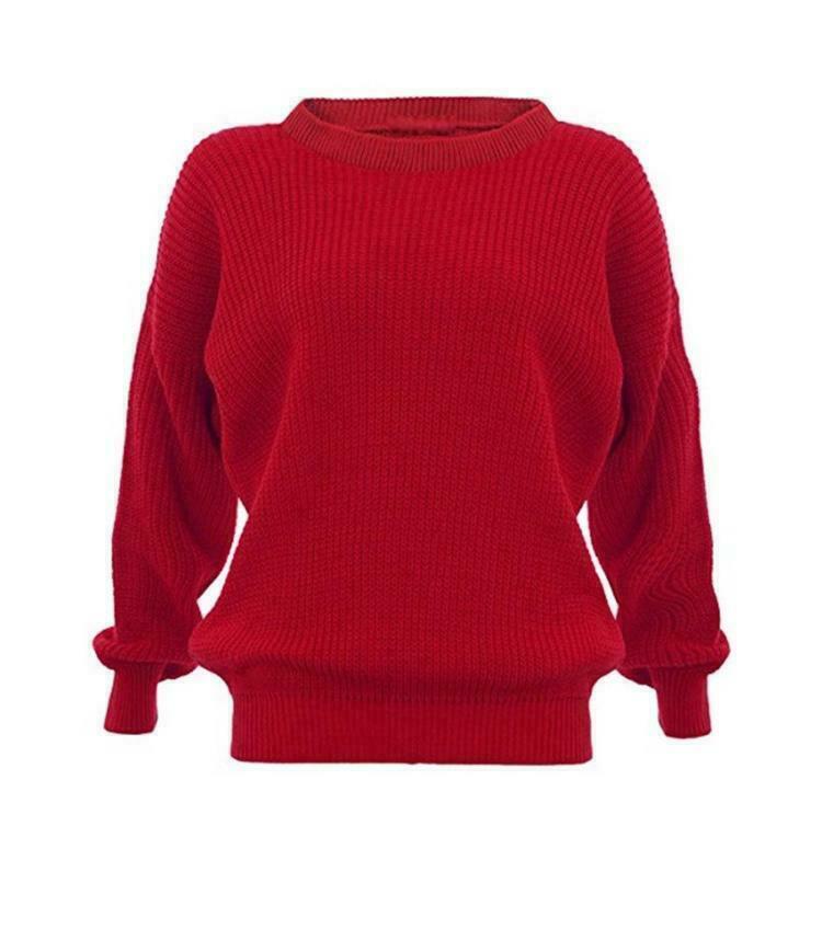 AM Ladies Womens Chunky Thick Baggy Jumper Knitted Sweater Over Sized