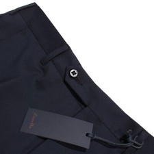 Zanella NWT Dress Pants Size 32 US In Solid Blue 100 Wool Travel Trouser