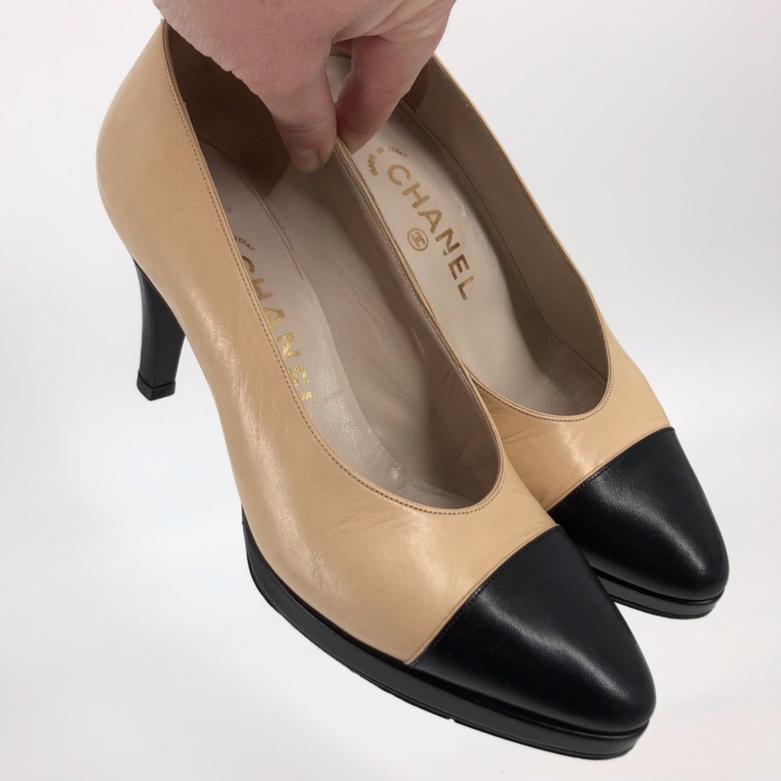 cap toe heels