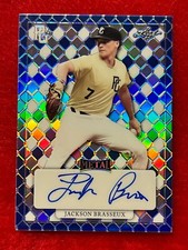 JACKSON BRASSEUX 2022 LEAF METAL PG BLUE AUTOGRAPH # 2/8 TEXAS A&M