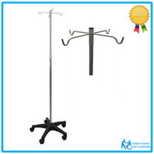 ASTA PORTAFLEBO IN ACCIAIO REGOLABILE IN ALTEZZA A QUATTRO GANCI PORTAFLEBO