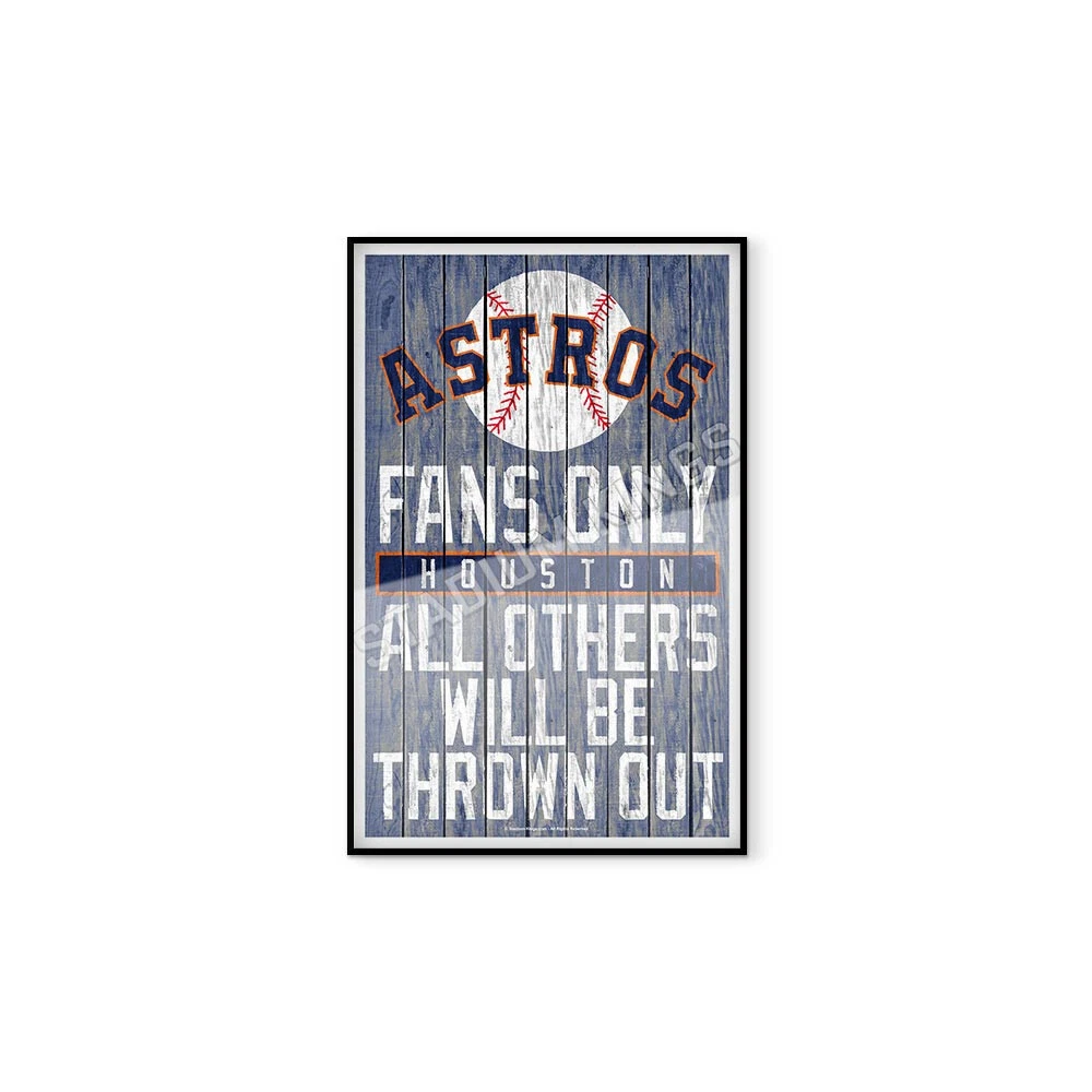 Houston Astros Team Fans Only Fan Cave Sign Wall Art Print