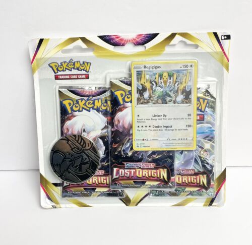 Pokémon TCG Sword & Shield: Lost Origin 3 Booster Packs, Regigigas Card & Coin