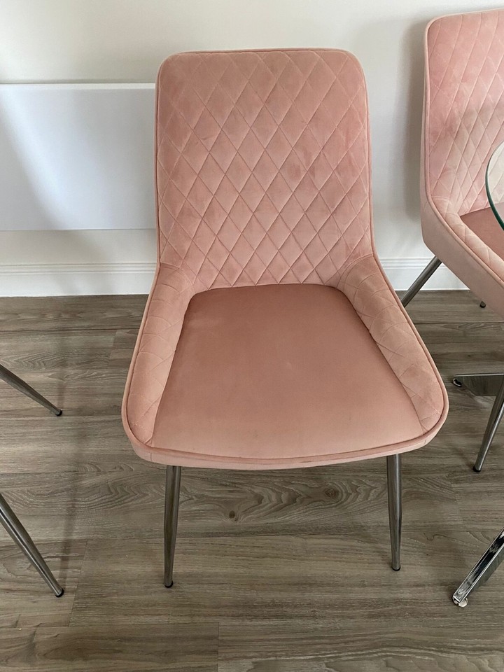 4 NEXT blush pink dining chairs. Used. Excellent condition. eBay