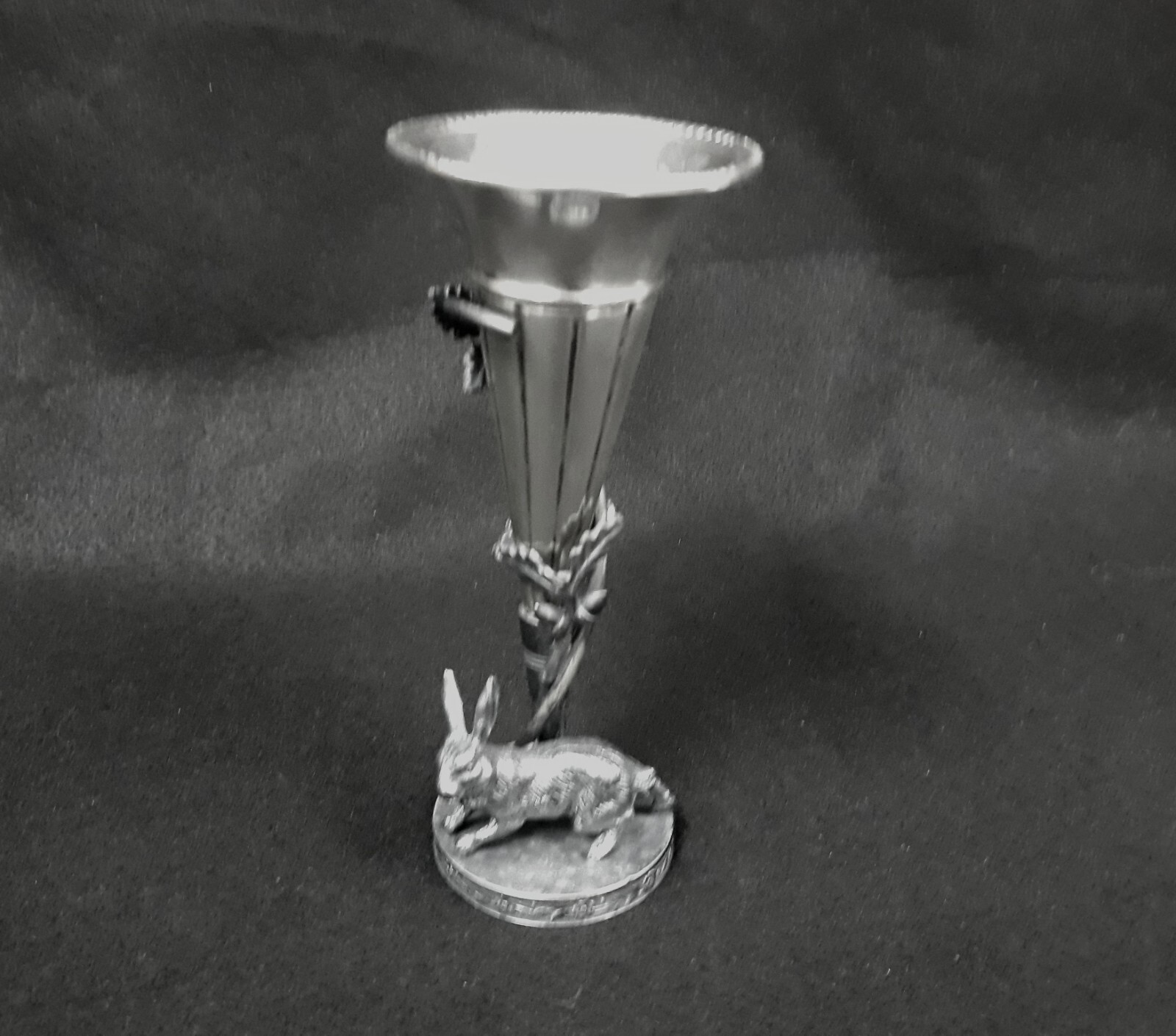 Antique JAMES W TUFTS SILVERPLATE Vase Holder with Rabbit #1158 ...