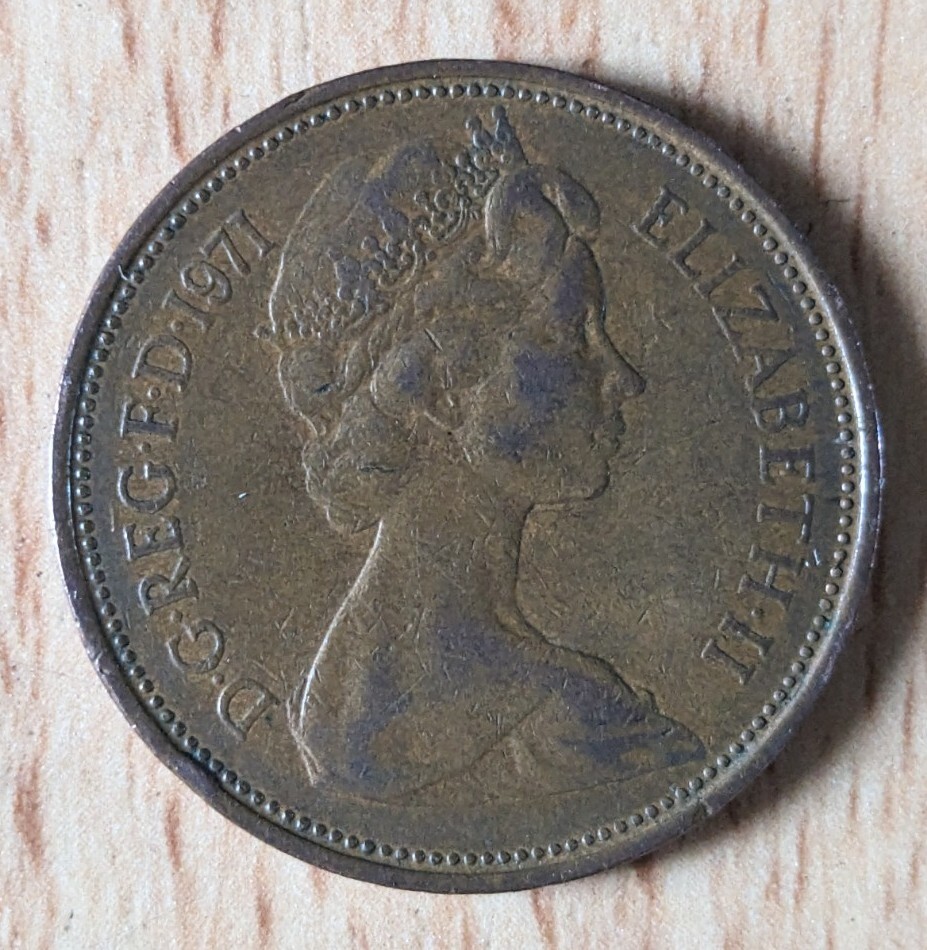 PCGS社高鑑定品☆1971年イギリス 新2ペンス銅貨☆MS66RD 希少