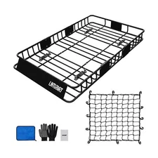 64 x 39 Inch Universal 300LB Heavy Duty Roof Rack Cargo with Cargo Net, Car T...