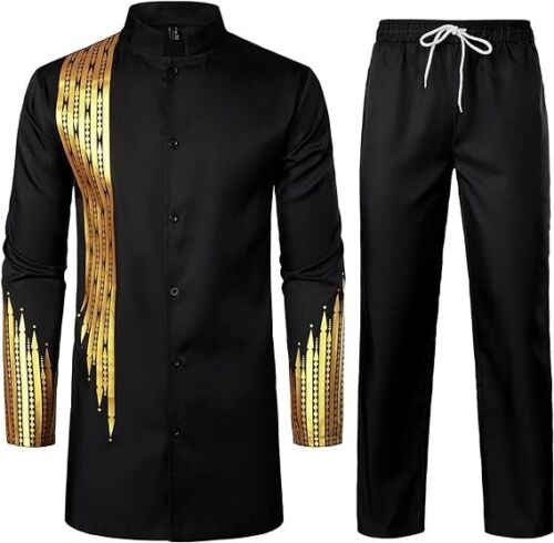 Men's Traditional African Dashiki Set -pants - shirt XXL STUNNING NWT