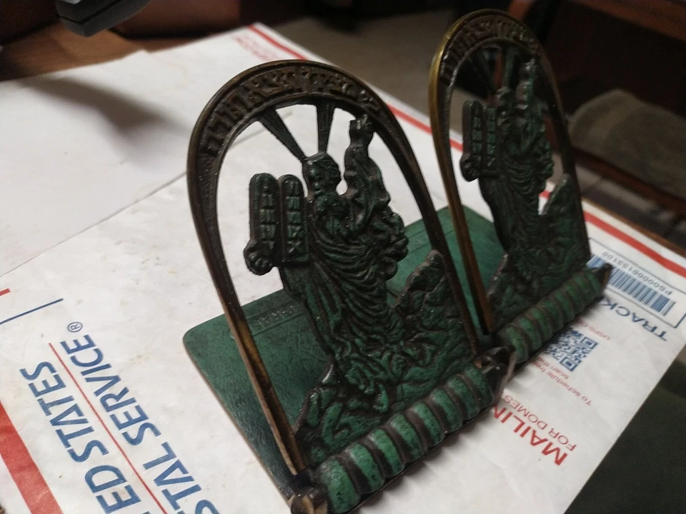 2x 10 Mandamientos 100% Bronce Sujetalibros Hebreo כי מצין תצא תורה ¡Hecho en Israel! Foto 3 de 4