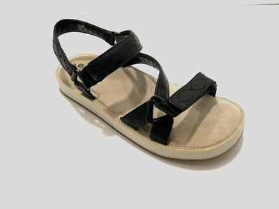 Earth Sylt Saba Womens Size 8.5 Black Leather  Sandal Shoes-603518WLEA