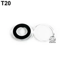 AirTite T20mm (.787") Coin Holder Capsules with Black Rings, Quantity of 5