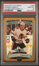 Dominik Kubalik 2019-20 OPC Platinum Marquee Rookie Golden Treasures 1 of 1 #186