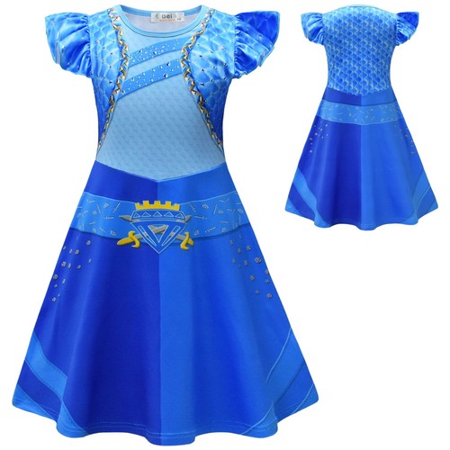 Descendants 4 Audrey Mal Costume Evie Mal Dress Girl Halloween Book Week Cosplay - Picture 36 of 45