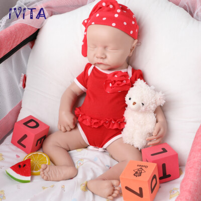 17'' Eyes Closed Lebensechte Baby Vollsilikon Reborn Baby Mädchen Schlafen Puppe