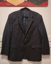 Lauren Ralph Lauren Mens Sport Coat Black Gray Pinstripe 44R Canada Woolmark