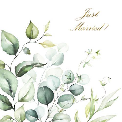 20 Napkins Romantic Marriage Wedding Flowers Leaves Green Table Decor 33x33cm - Picture 1 of 1