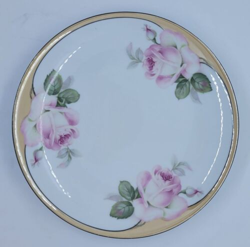 Schwarzenhammer Barvaria Antiguo Decorativo Armario Plato Rosa Borde Negro - Imagen 2 de 6