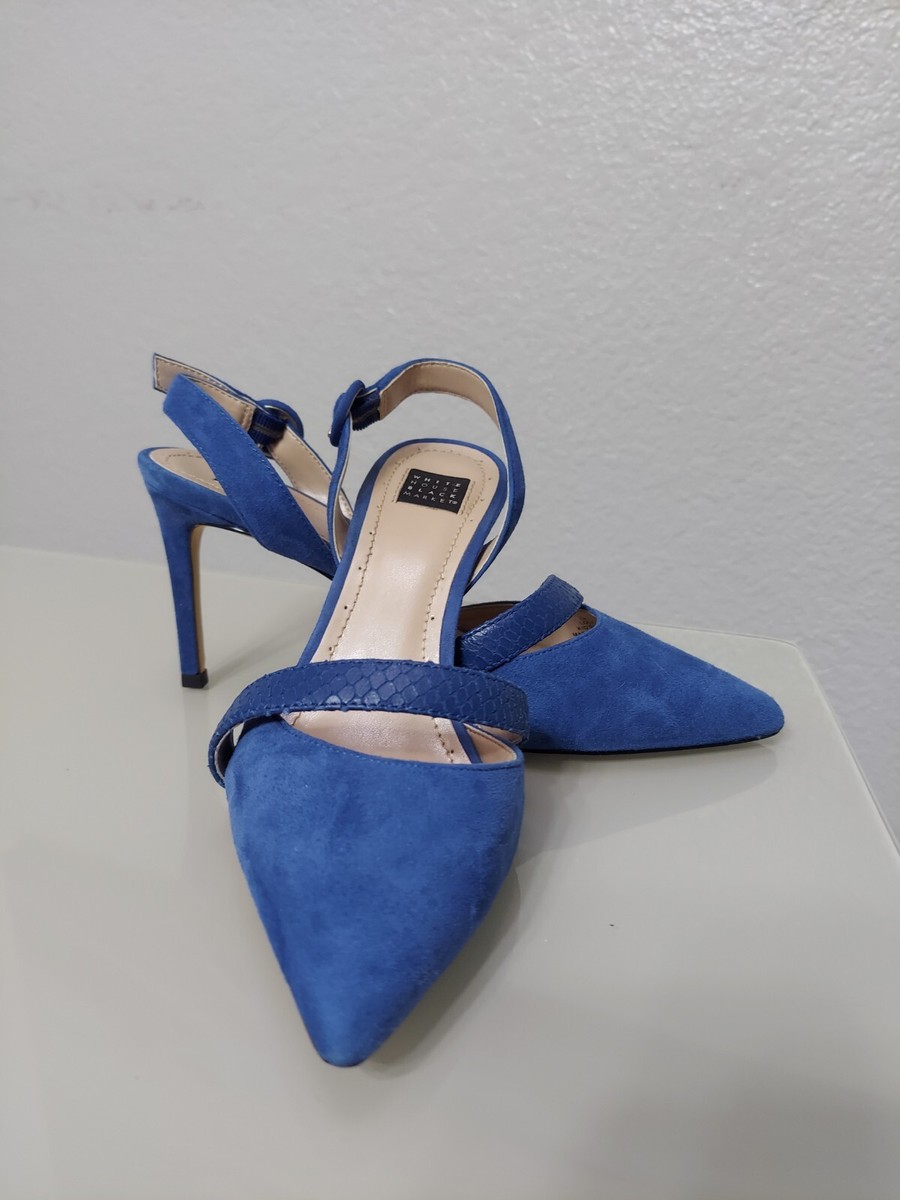 White House Black Market Suede Lola Heels Blue US Size excellent  conditions