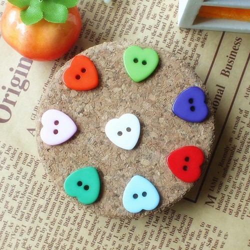 100Pcs Kid Heart Mixed Colors Resin Buttons Sewing Craft 10mm Scrapbooking -US - Picture 9 of 12
